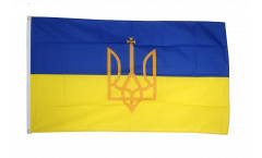 Flagge Ukraine mit Wappen