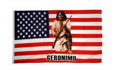 Flagge USA Indianer mit Gewehr