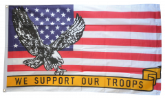 Flagge USA mit Adler We support our troops