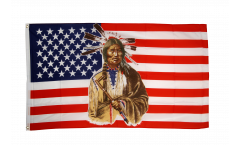 Flagge USA mit Indianer