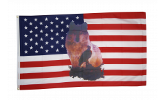 Flagge USA Wolf mit Adler