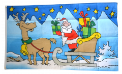 Flagge Weihnachtsmann mit Schlitten