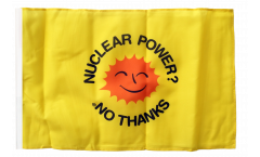 Flagge mit Hohlsaum Atomkraft Nein Danke englisch - Nuclear Power No Thanks