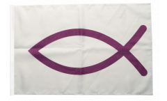 Flagge mit Hohlsaum Christenfisch Ichthys-Symbol