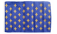 Flagge mit Hohlsaum Frankreich Lilienwappen, blau