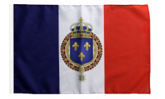 Flagge mit Hohlsaum Frankreich mit königlichem Wappen