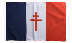 Flagge mit Hohlsaum Frankreich mit Lothringerkreuz