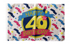 Flagge mit Hohlsaum Happy Birthday 40