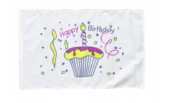 Flagge mit Hohlsaum Happy Birthday Torte