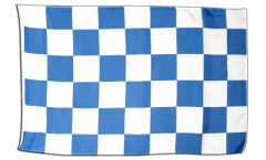 Flagge mit Hohlsaum Karo Blau-Weiß