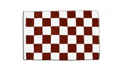 Flagge mit Hohlsaum Karo Braun-Weiß