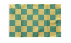 Flagge mit Hohlsaum Karo Grün-Gelb