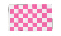 Flagge mit Hohlsaum Karo Pink-Weiß