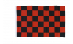 Flagge mit Hohlsaum Karo Rot-Schwarz