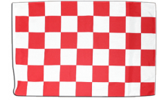 Flagge mit Hohlsaum Karo Rot-Weiß