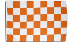 Flagge mit Hohlsaum Karo Weiß-Orange