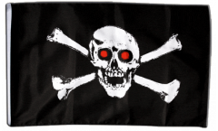 Flagge mit Hohlsaum Pirat mit roten Augen