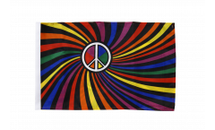 Flagge mit Hohlsaum Regenbogen Peace Swirl