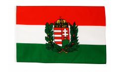 Flagge mit Hohlsaum Ungarn mit Wappen