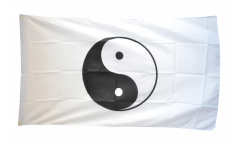 Flagge Ying und Yang, weiß