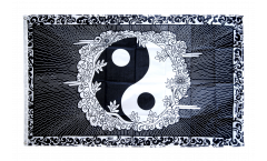 Flagge Ying und Yang mit Rahmen