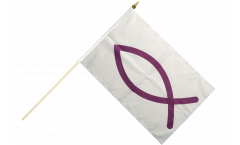 Stockflagge Christenfisch Ichthys-Symbol