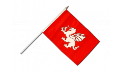 Stockflagge England weißer Drache