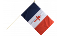 Stockflagge Frankreich mit Lothringerkreuz