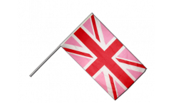 Stockflagge Großbritannien Union Jack Pink