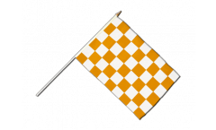 Stockflagge Karo Gelb-Weiß