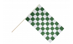 Stockflagge Karo Grün-Weiß