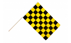 Stockflagge Karo Schwarz-Gelb