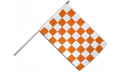 Stockflagge Karo Weiß-Orange