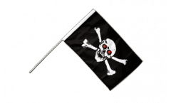 Stockflagge Pirat mit roten Augen