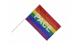 Stockflagge Regenbogen mit PACE