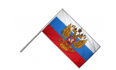 Stockflagge Russland mit Wappen