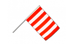 Stockflagge Streifen rot-weiß