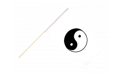 Stockflagge Ying und Yang, weiß