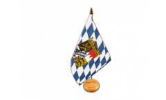 Tischflagge Deutschland Bayern mit Wappen