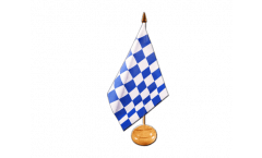 Tischflagge Karo Blau-Weiß