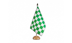 Tischflagge Karo Grün-Weiß