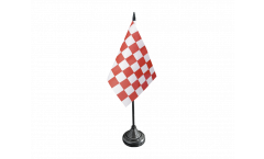 Tischflagge Karo Rot-Weiß