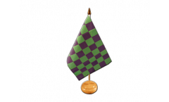 Tischflagge Karo Violett-Grün