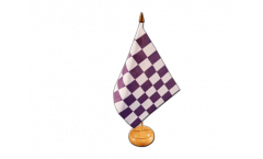 Tischflagge Karo Violett-Weiß