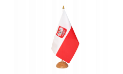 Tischflagge Polen mit Adler