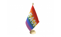 Tischflagge Regenbogen mit PACE