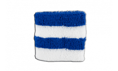Schweißband Streifen blau weiß - 7 x 8 cm