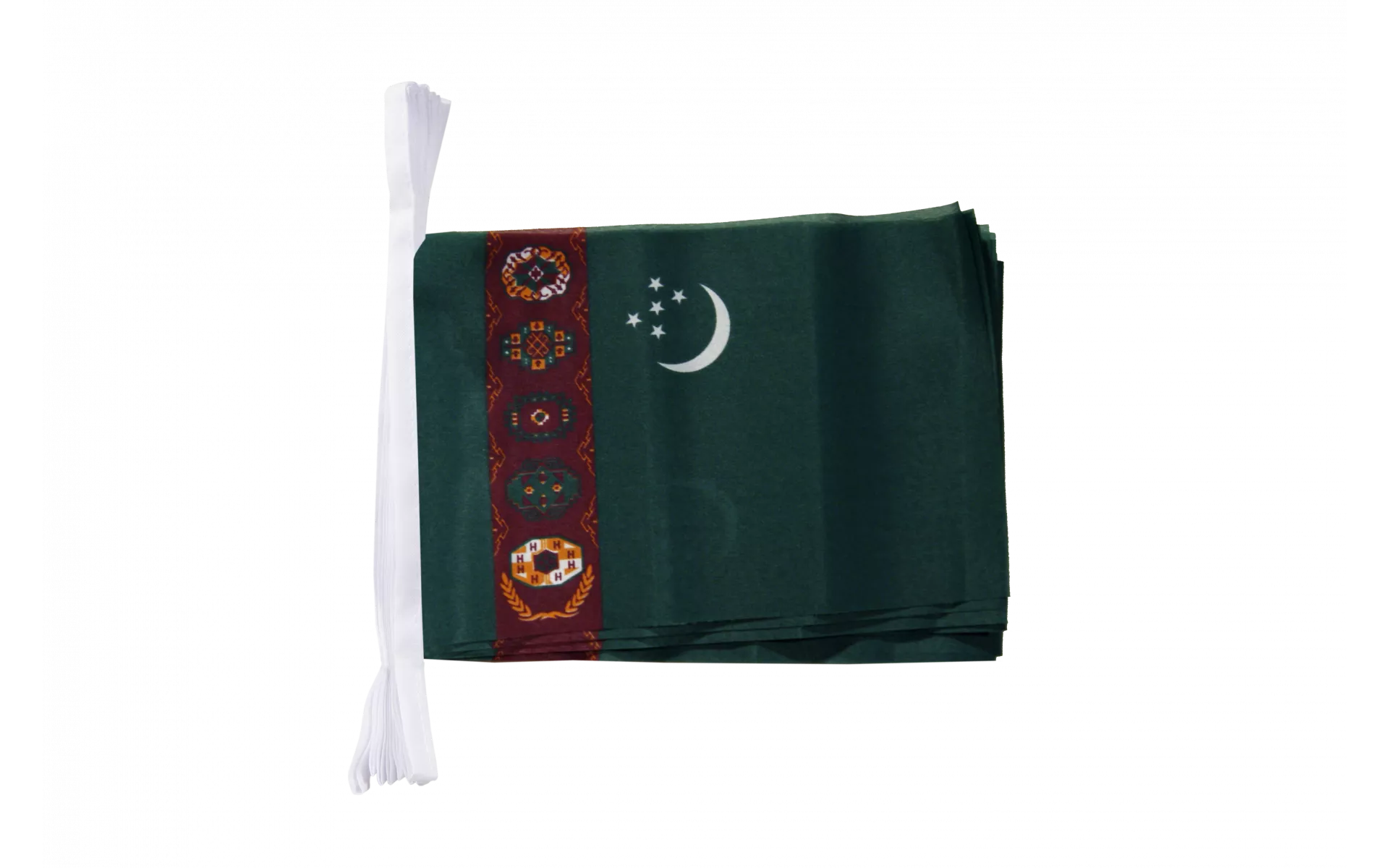 Fahnenkette Flaggenkette Girlande Turkmenistan Fahnen Flaggen 15x22cm 