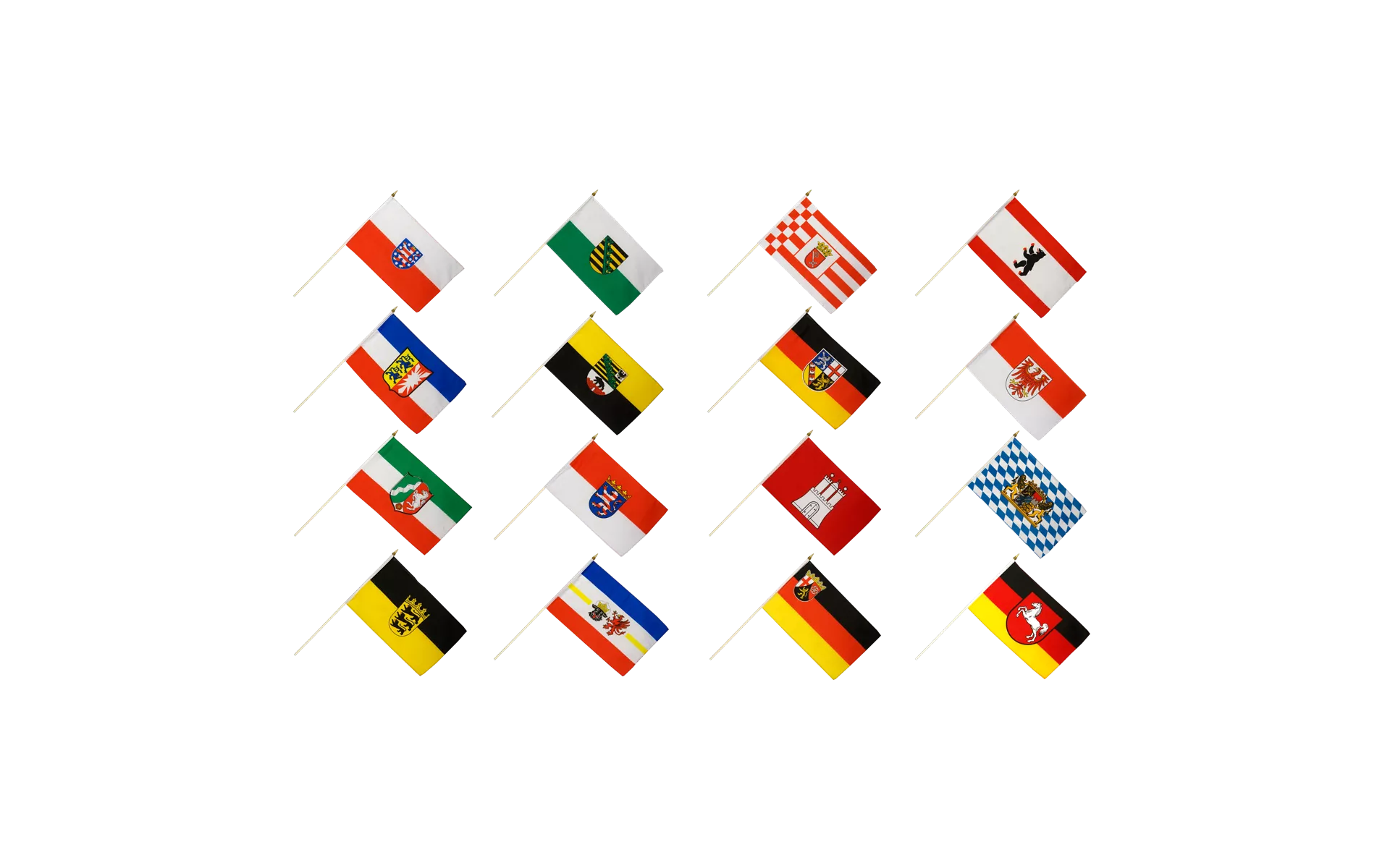 Stockflaggen Set Deutschland 16 Bundesländer - 30 x 45 cm 