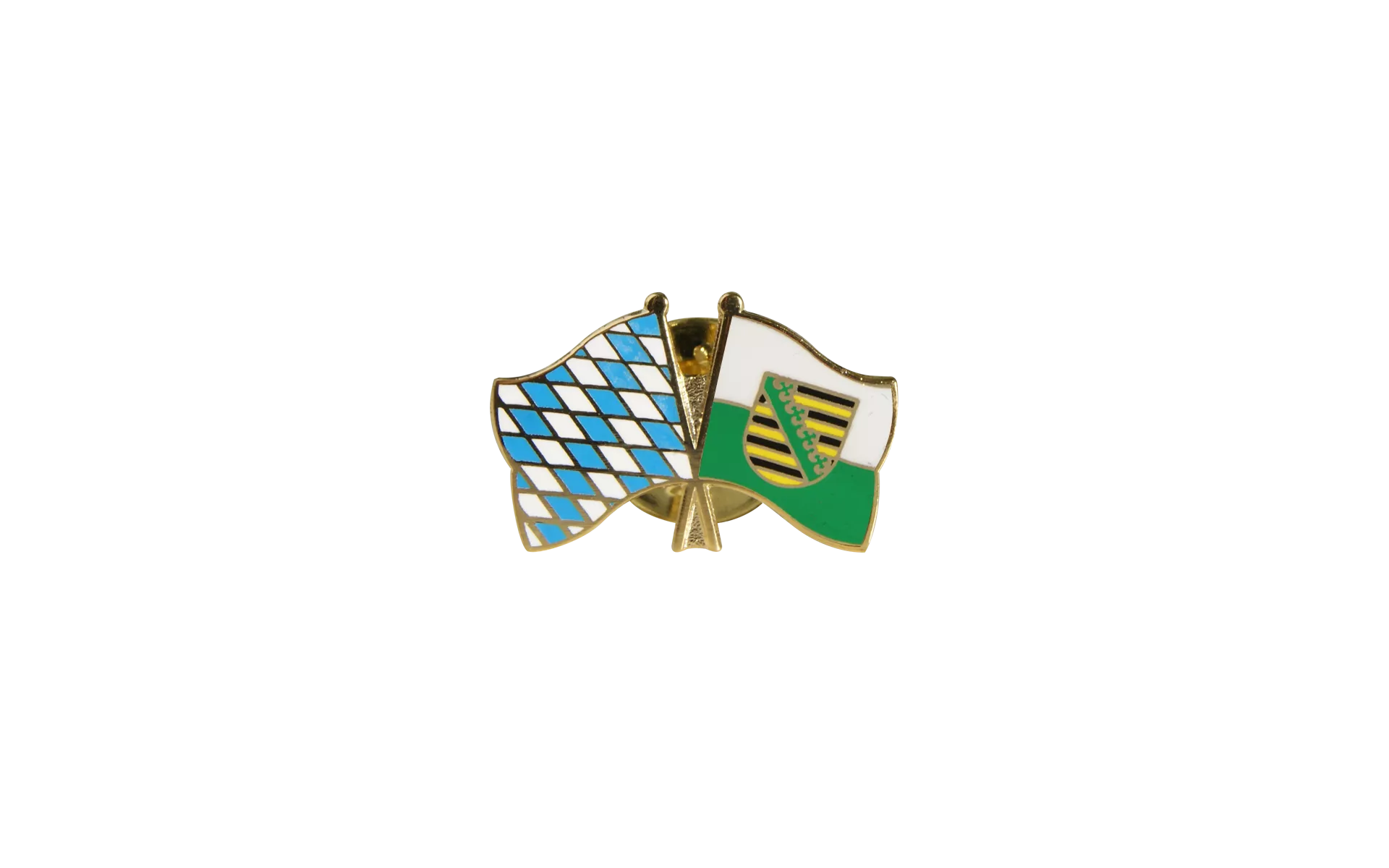 Freundschaftspin Bayern – Kolumbien, Ca. 22 Mm, Aus Hartemaille Mit Vergoldeten Elementen